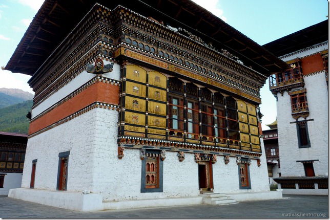 101119_P1030397_Bhutan, Thimphu, Trashi Chhoe Dzong, Innengebäude